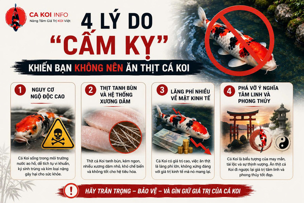 4 Lý do "cấm kỵ" khiến bạn không nên ăn thịt cá Koi