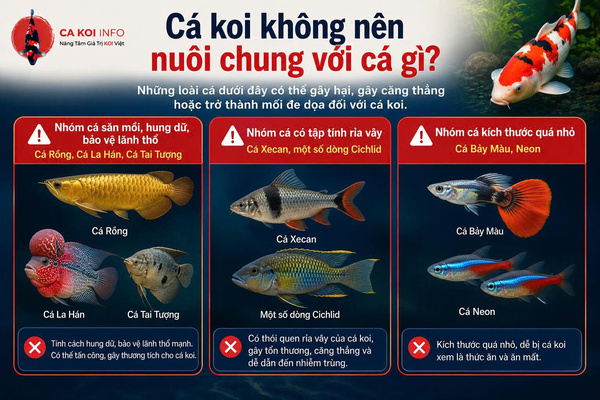 Cá koi không nên nuôi chung với cá gì?