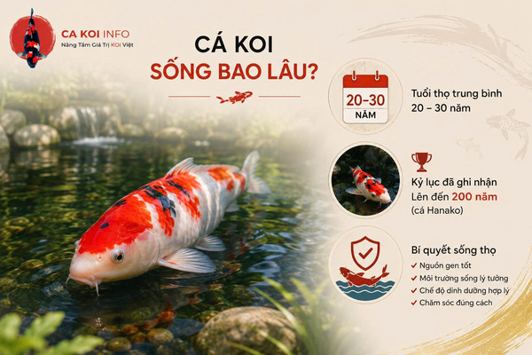 Cá koi sống được bao nhiêu năm?