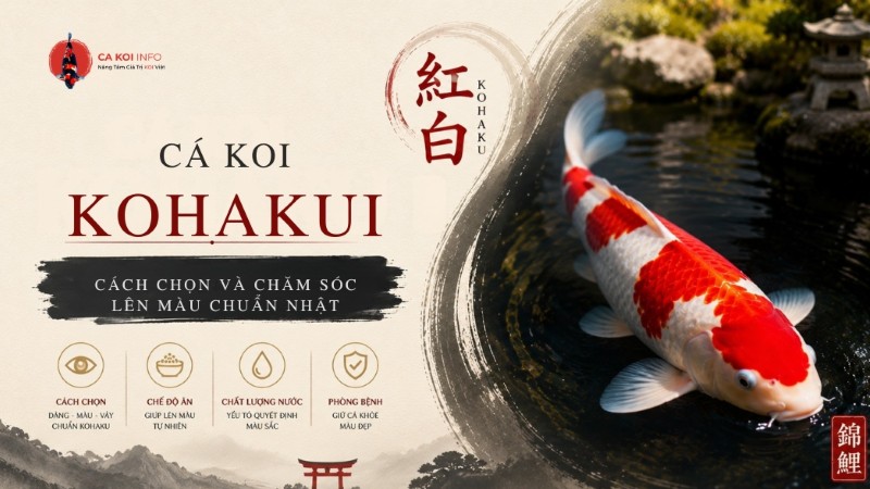 Giá cá koi kohaku thuần chủng nhập khẩu trên thị trường bao nhiêu?
