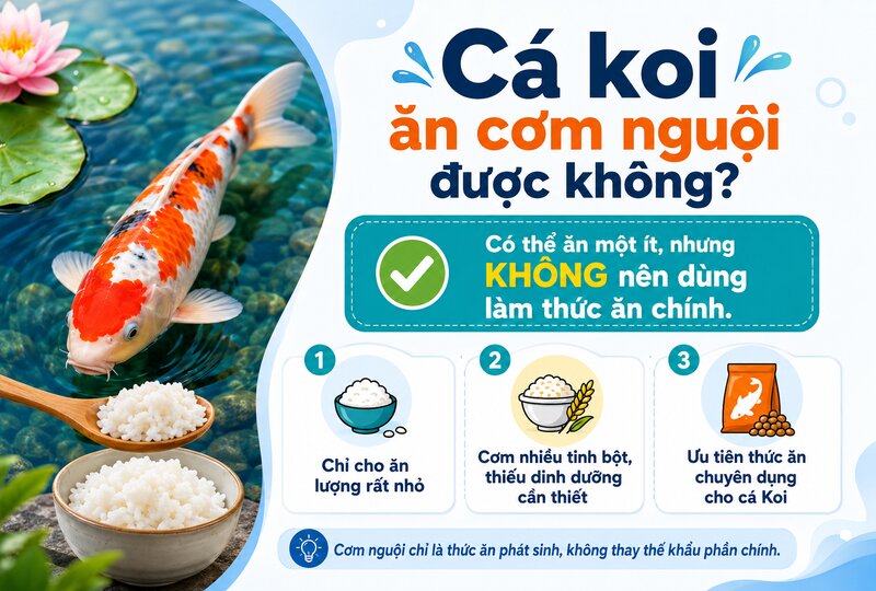 Cá koi ăn cơm nguội được không?