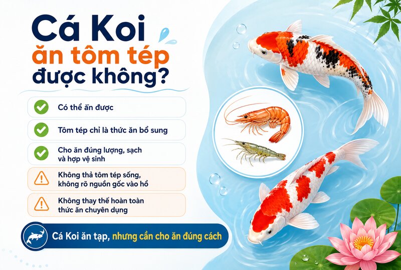 Cá koi ăn tôm tép được không?