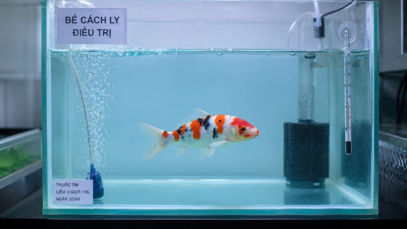 Cách ly điều trị bệnh cho cá koi mini Cách ly điều trị bệnh cho cá koi mini