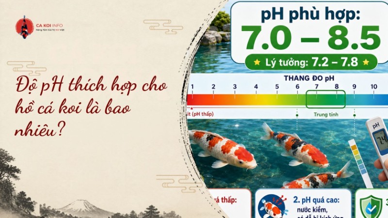độ pH thích hợp cho hồ cá koi
