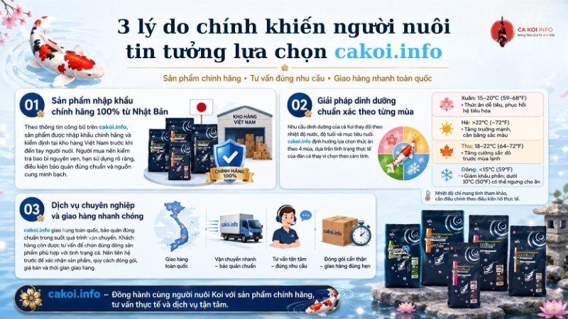 3 lý do chính khiến người nuôi cá Koi tin tưởng lựa chon cakoi.info 3 lý do chính khiến người nuôi cá Koi tin tưởng lựa chon cakoi.info