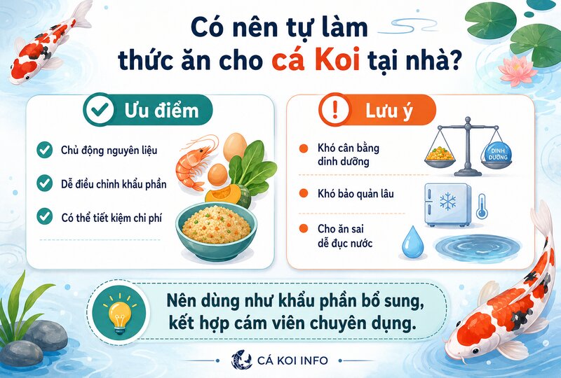 Có nên tự làm thức ăn cho cá Koi tại nhà không?