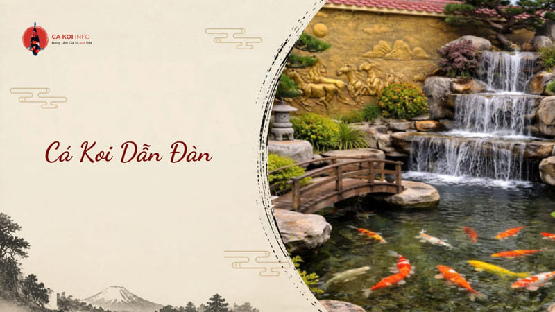 cá koi dẫn đàn