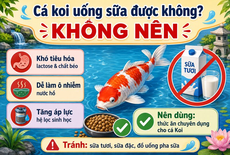 Cá koi uống sữa được không?