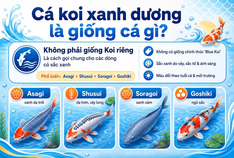 Có cá koi màu xanh dương hay không?