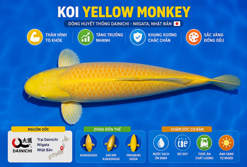 Cá koi Yellow Monkey là gì?