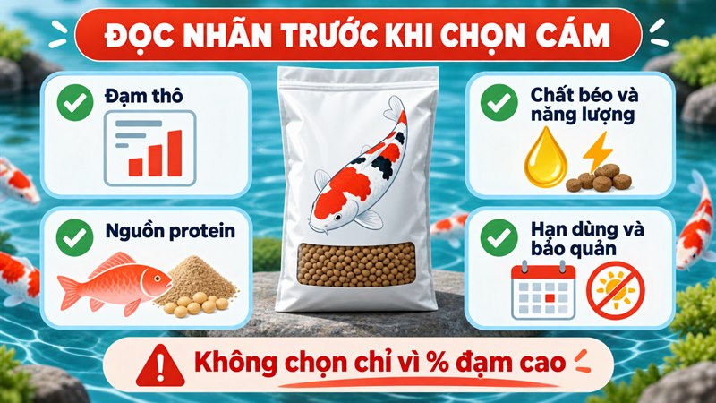Checklist đọc nhãn thức ăn cá Koi trước khi mua