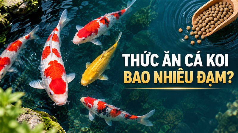 Thức ăn cá Koi bao nhiêu đạm phù hợp theo giai đoạn